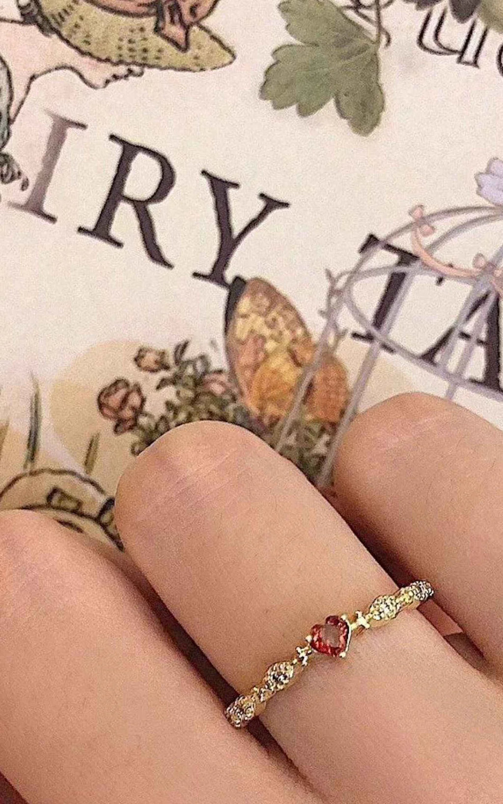 Dainty Red Heart Ring