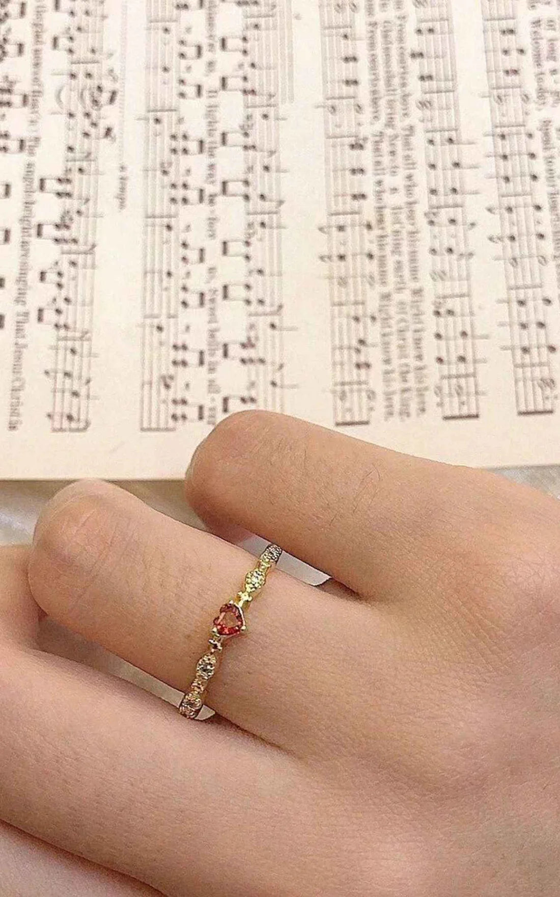 Dainty Red Heart Ring