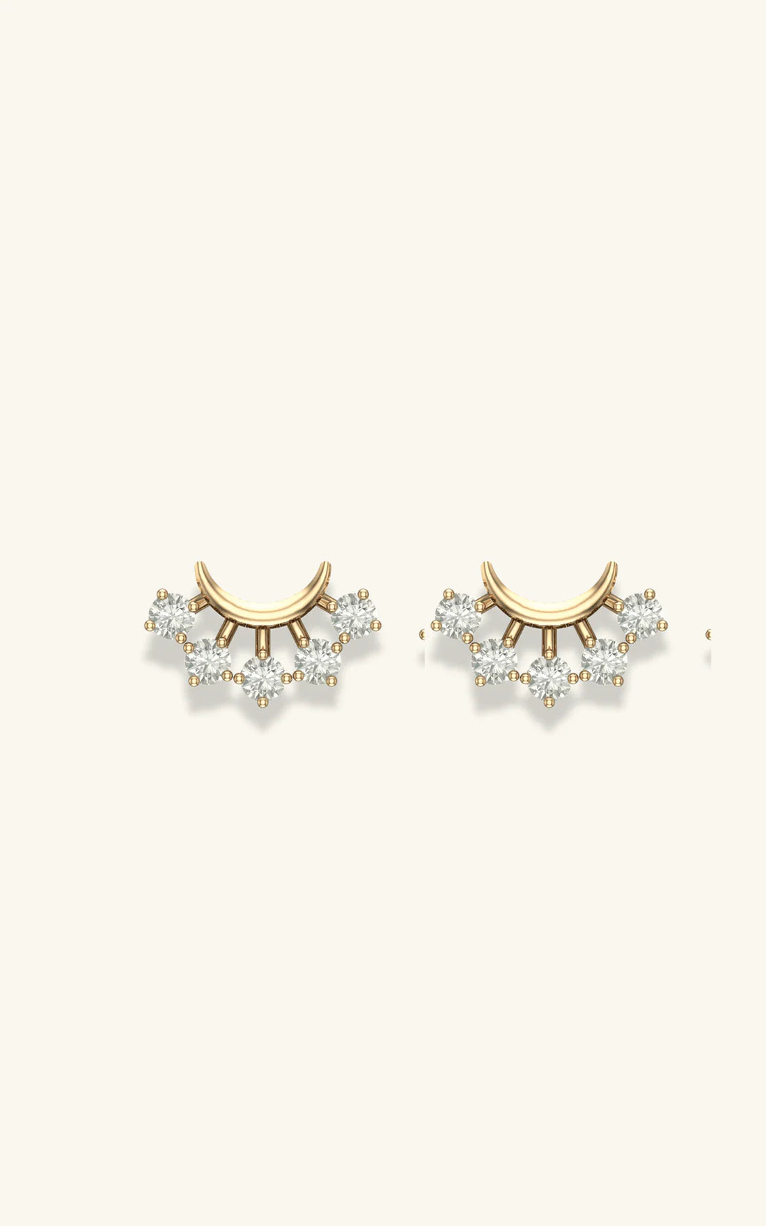 Curved Bar with Stone Earrings