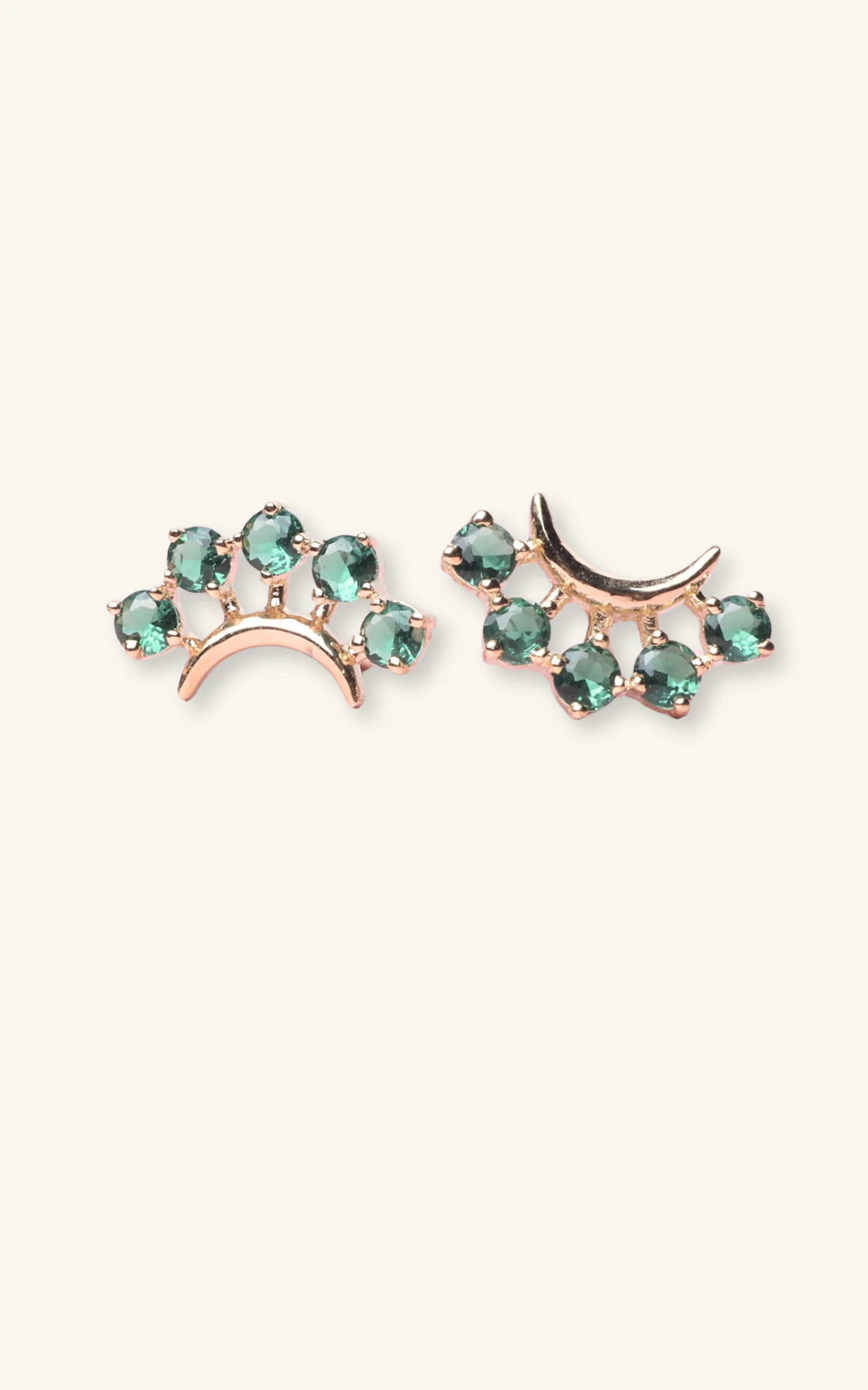Curved Bar with Stone Earrings