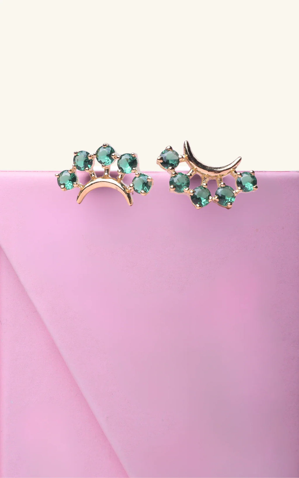 Curved Bar with Stone Earrings