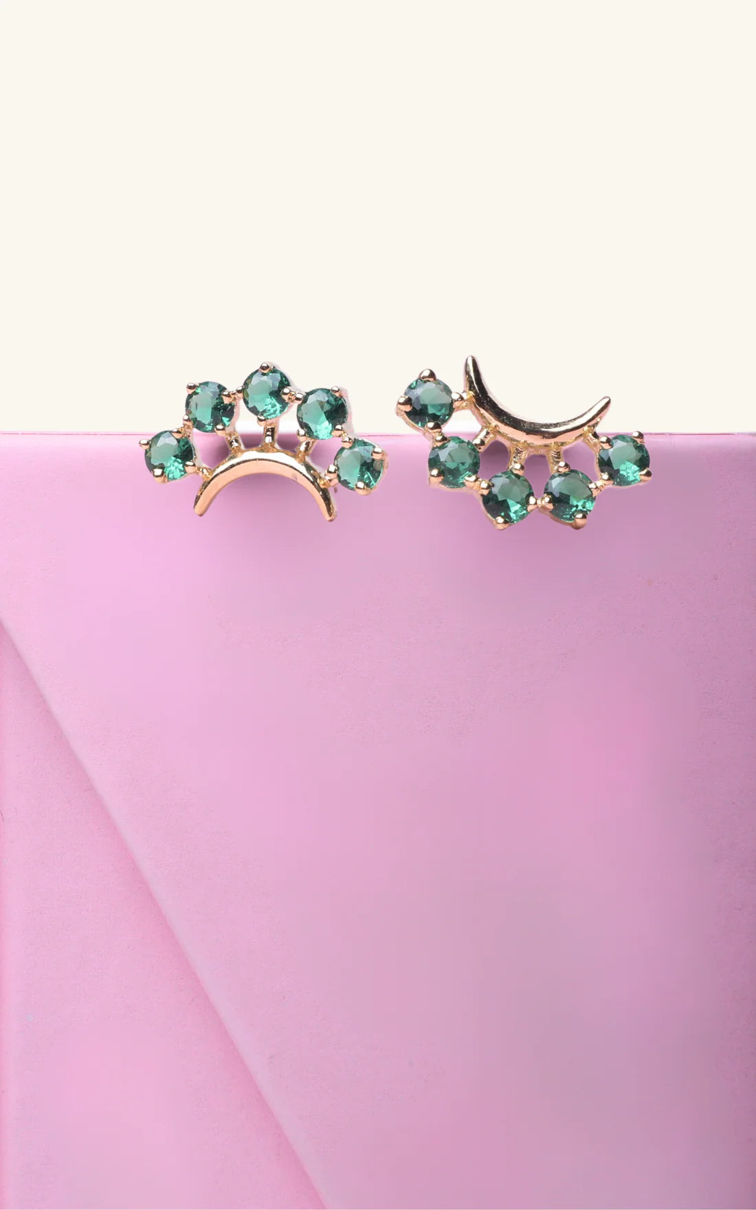 Curved Bar with Stone Earrings
