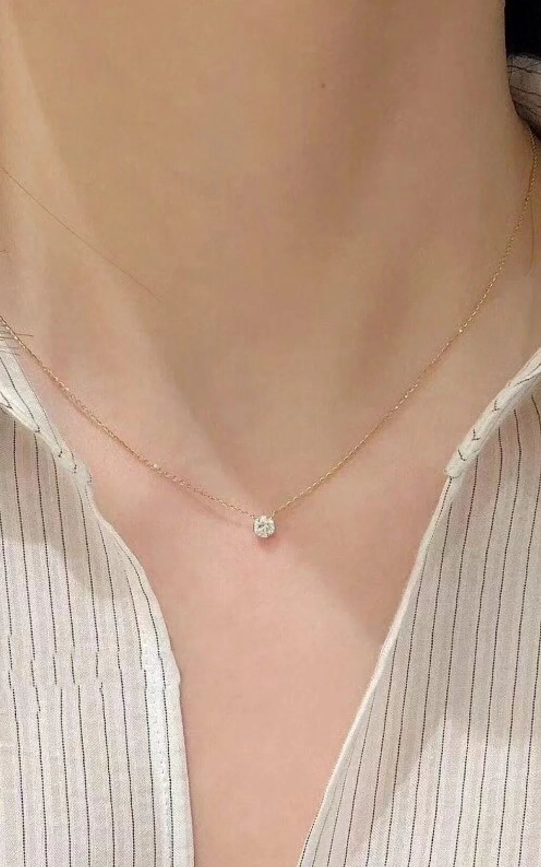Dainty Solitaire Necklace