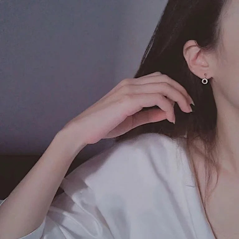 Diamond Round drop Earrings