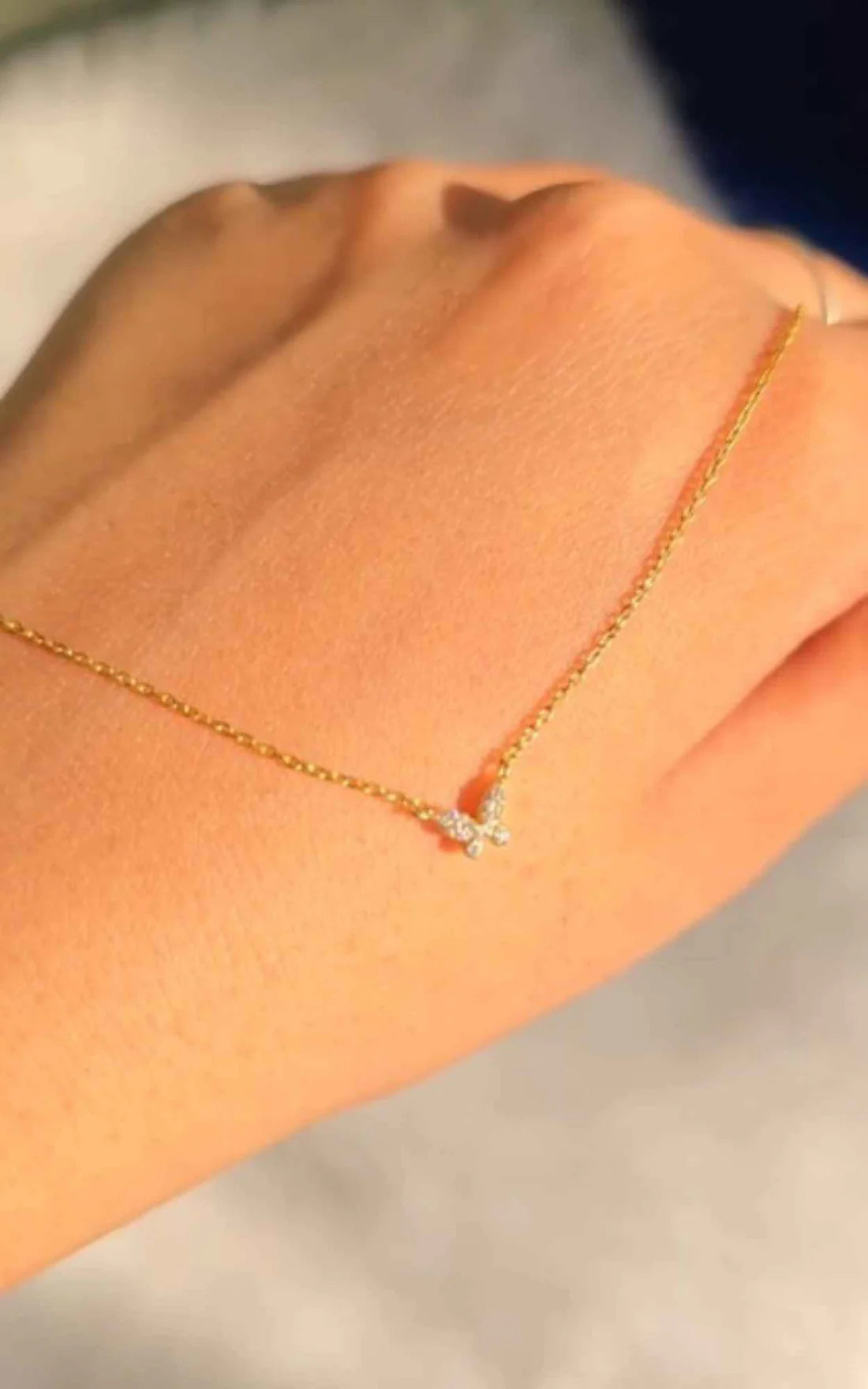 Silver Dainty Butterfly Necklace