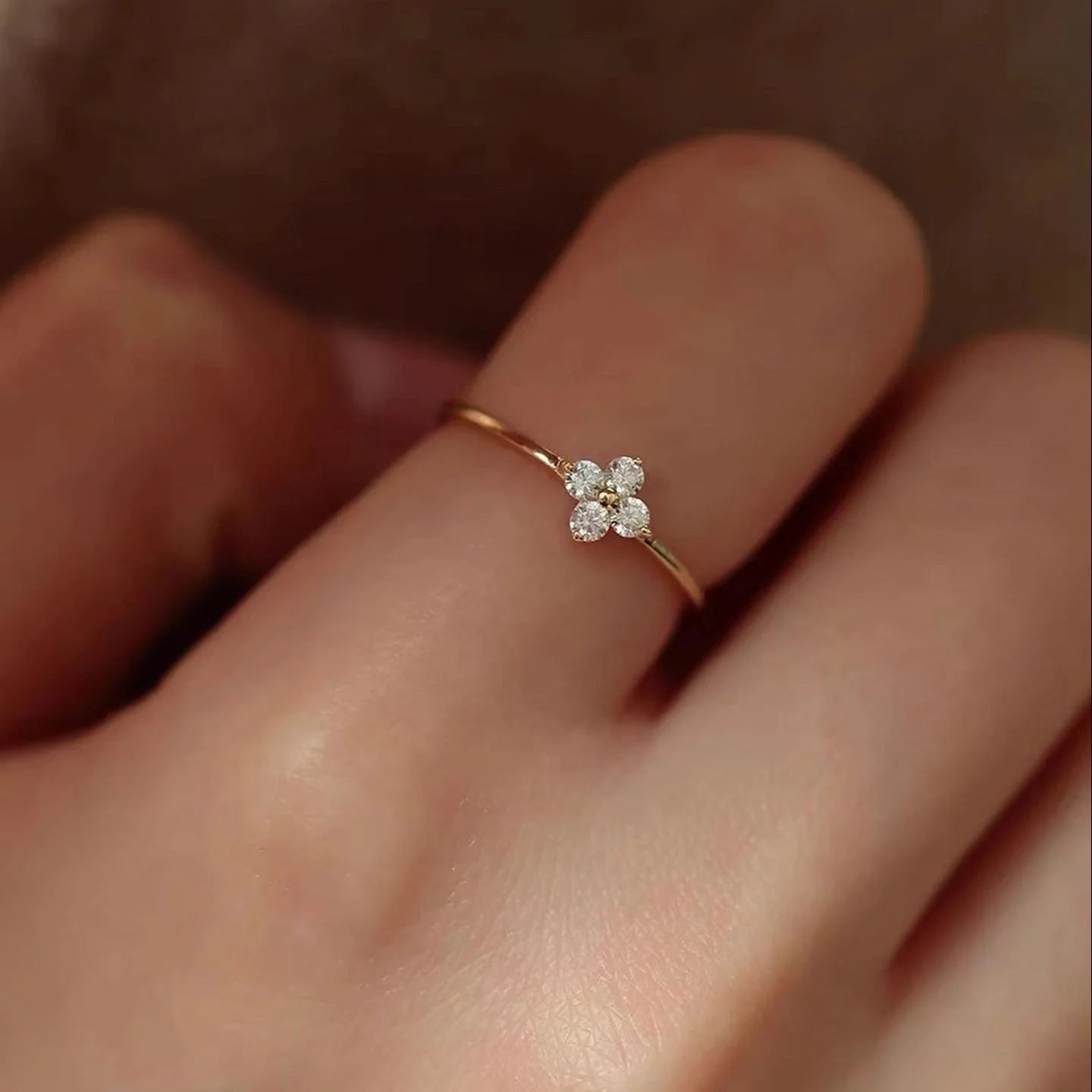 4 clover diamond Ring