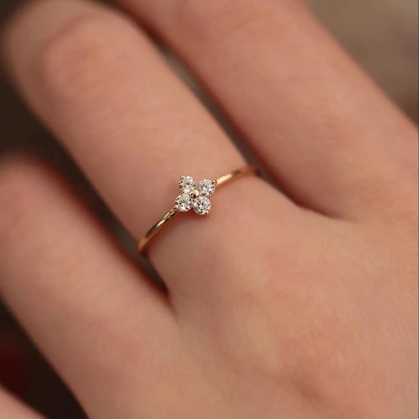4 clover diamond Ring